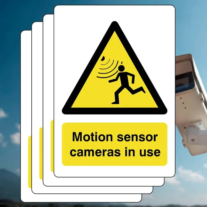 Motion Sensor Cameras Sign 5 Pack