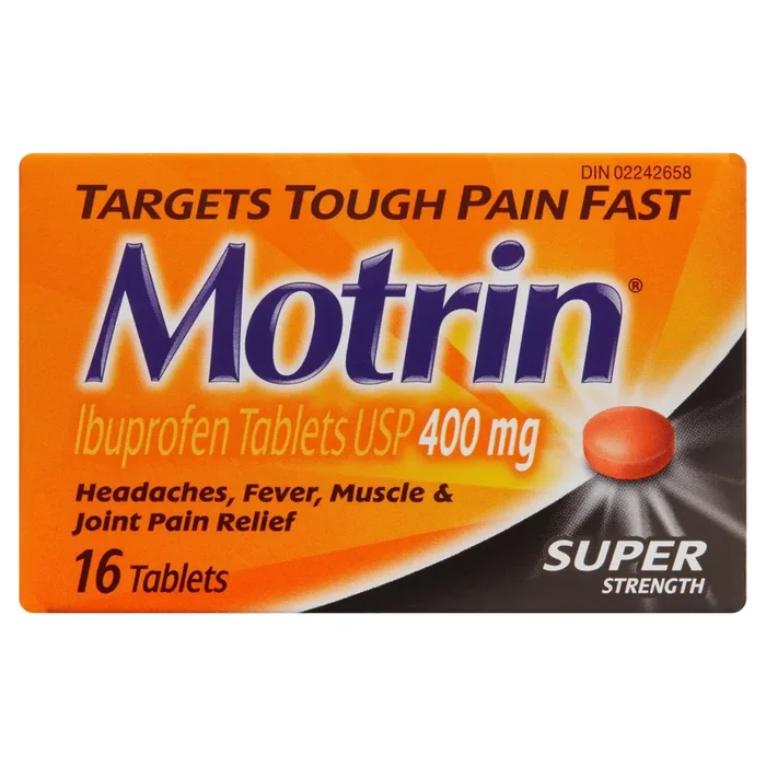 Motrin Super Strength Ibuprofen Tablets, 16-Pack, 400-mg