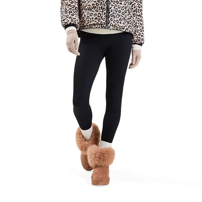 mySTYLE Women’s Cozy Ribbed Leggings, Black