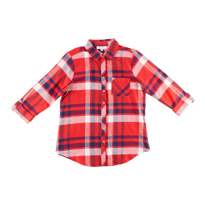 mySTYLE Women’s Flannel Shirt with Snap Buttons