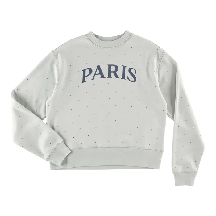 mySTYLE Women’s Fleece Screen Printed Rhinestone Sweater