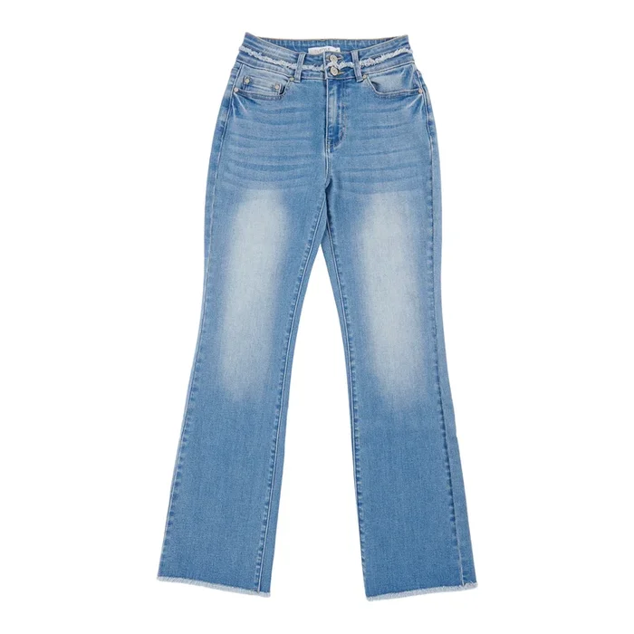 mySTYLE Women’s Frayed Bootcut Jeans
