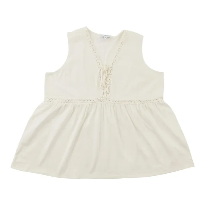 mySTYLE Women’s Plus Crochet Lace Up Tank Top