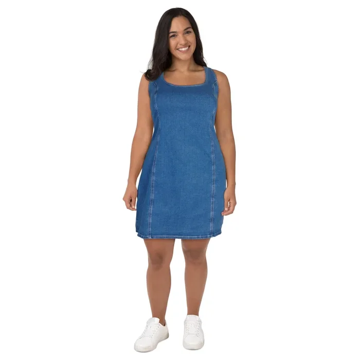 mySTYLE Women’s Plus Denim Dress with Back Zipper