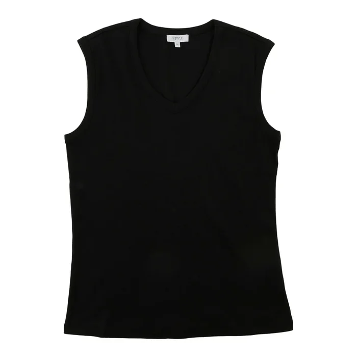 mySTYLE Women’s Plus Ribbed V-Neck Tank Top