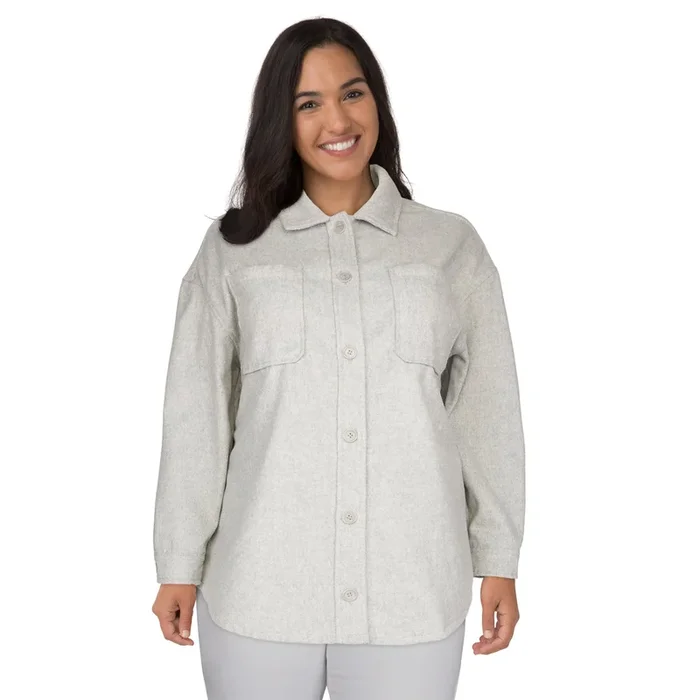 mySTYLE Women’s Plus Solid Shacket