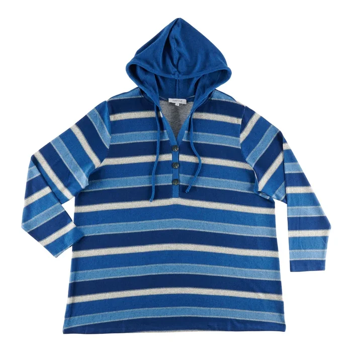 mySTYLE Women’s Plus Striped Hoodie