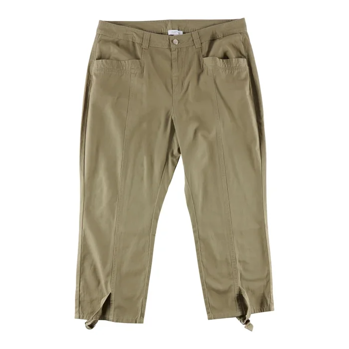 mySTYLE Women’s Plus Twill Pants with Bottom Tab