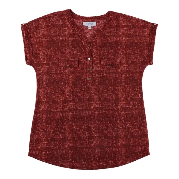 mySTYLE Women’s Short Sleeve Denim Top