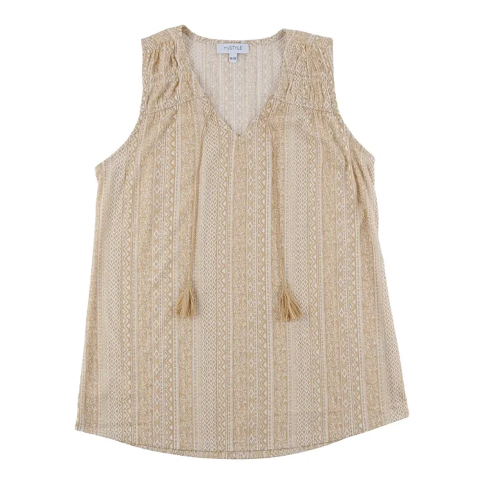 mySTYLE Women’s Sleeveless Top with Tassles