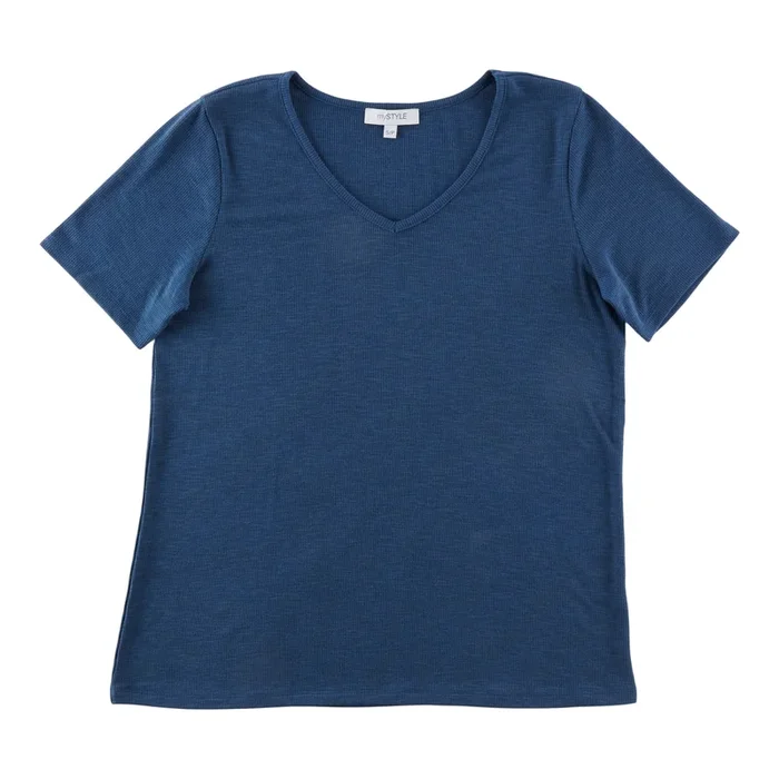 mySTYLE Women’s Textured V-Neck Tee