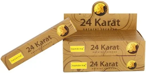 Nandita – 24 Karat Incense Natural & Organic Hand-rolled Masala Incense Sticks 15g
