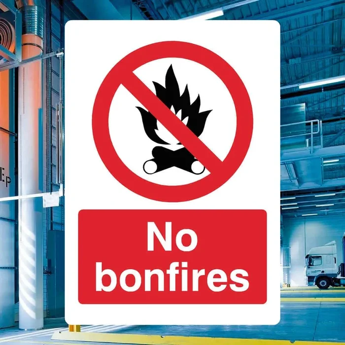 No Bonfires Prohibited Sign