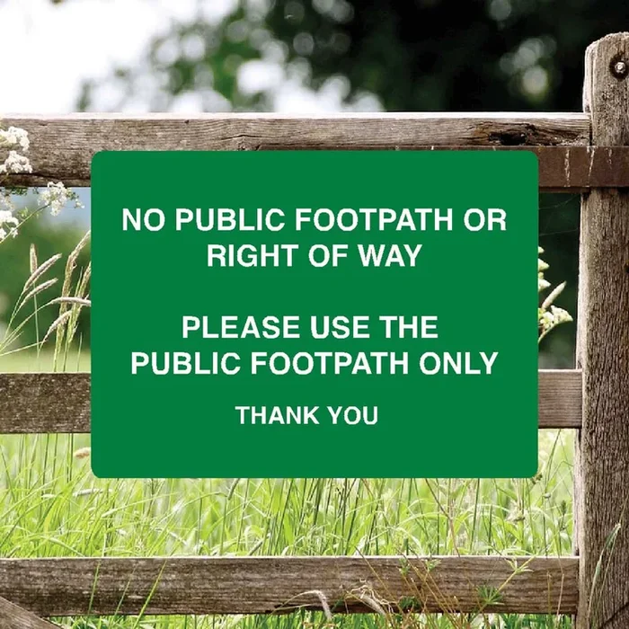 No Public Footpath Or Right Of Way Full Colour Sign