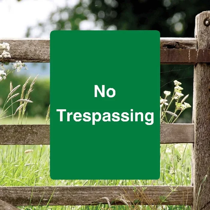 No Trespassing Full Colour Sign Portrait