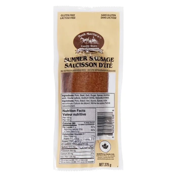 Noah Martin’s Country Store Summer Sausage, 375-g
