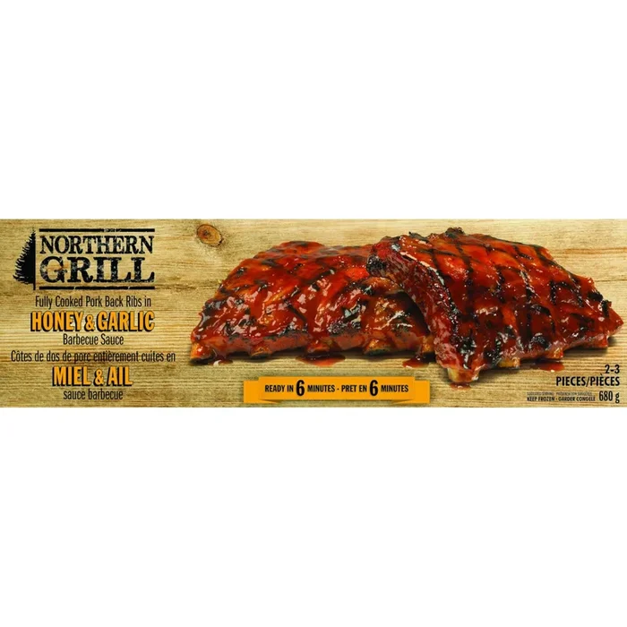 Northern Grill Honey Garlic BBQ Pork Back Ribs, 680g