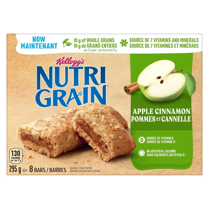 Nutri Grain Barres Pommes et Cannelle, Emballage de 8, 295 g
