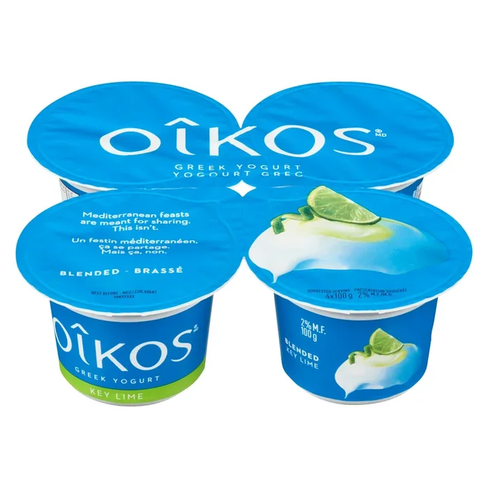 Oikos Greek Yogurt Key Lime 2% M.F., 4-Pack, 100 g