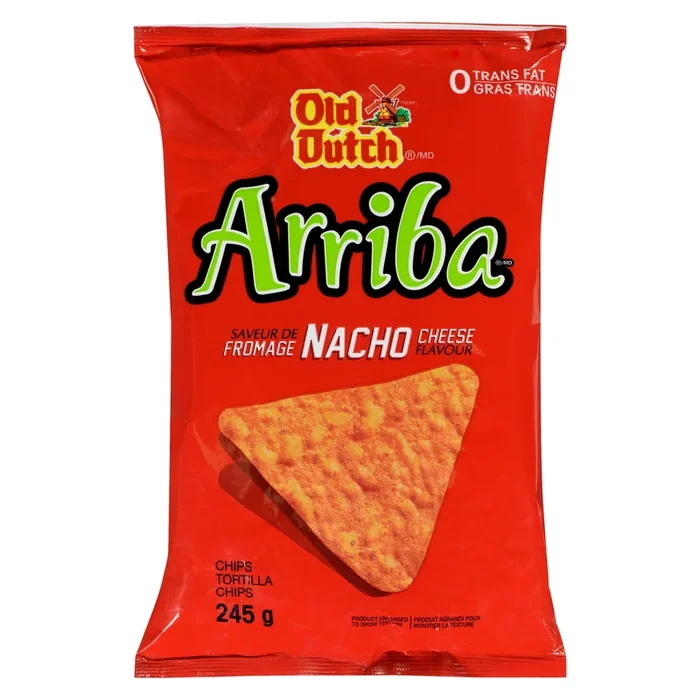 Old Dutch Arriba Tortilla Chips Nacho Cheese Flavour – 245g