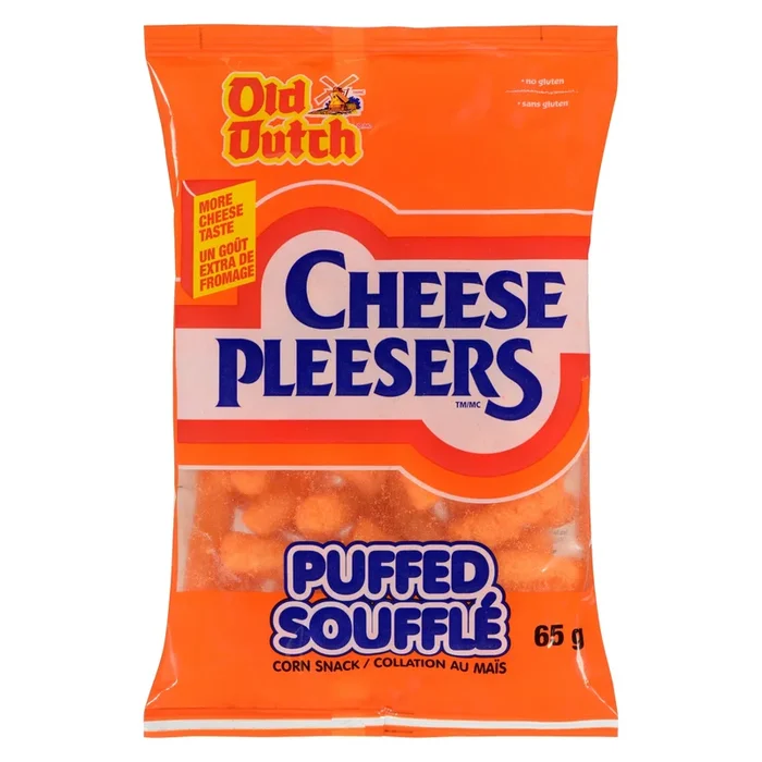 Old Dutch Cheese Pleesers Corn Snack Puffed, 65-g