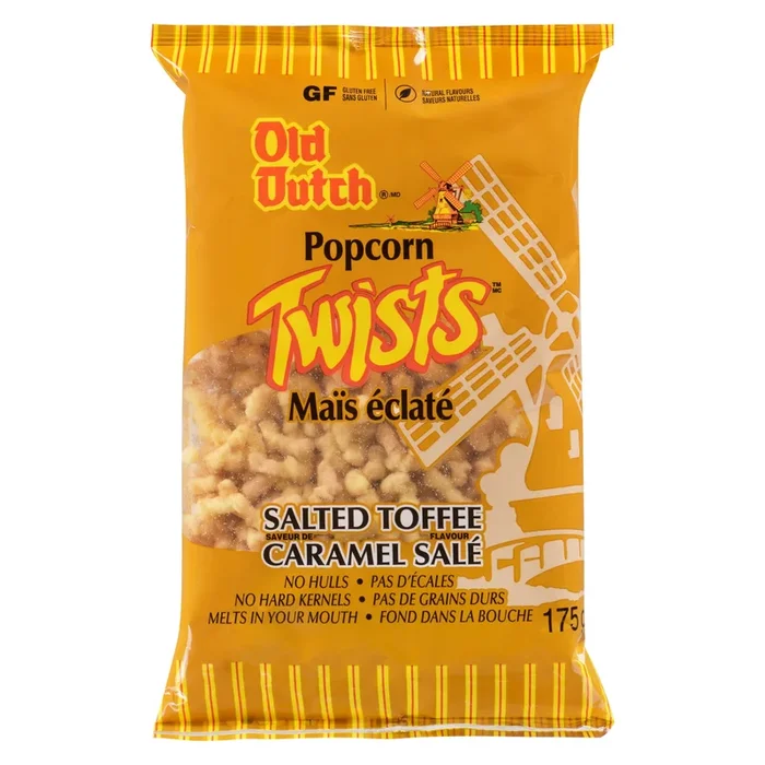 Old Dutch Popcorn Twists Salted Toffee Flavour, 175 g