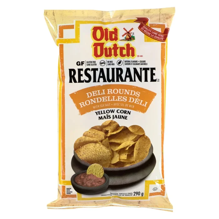 Old Dutch Restaurante Premium Deli Rounds Tortilla Chips with Sea Salt, 290-g