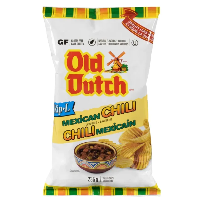Old Dutch Rip-L Mexican Chili Flavoured Potato Chips, 235-g