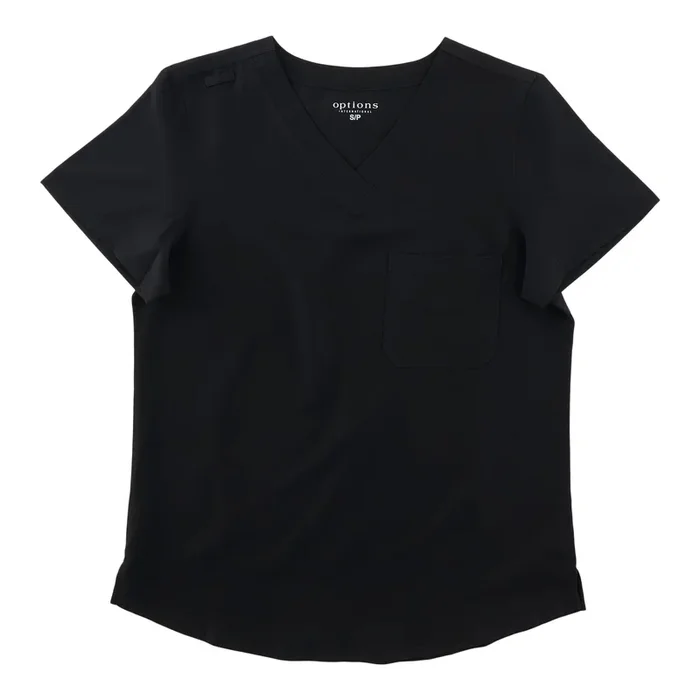 Options Women’s Black V-Neck Scrub Top