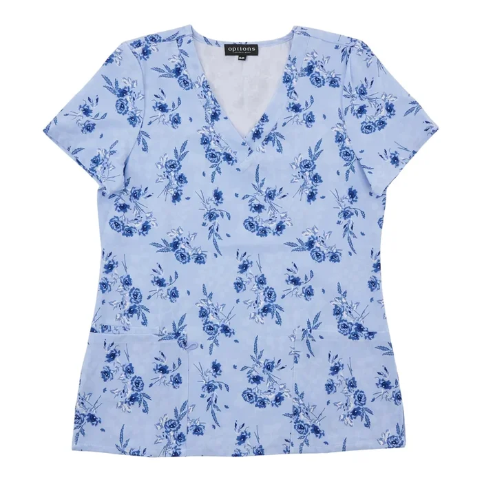 Options Women’s Floral Scrub Top