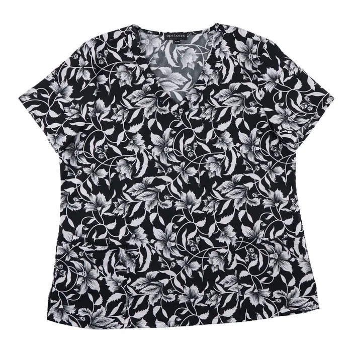 Options Women’s Short Sleeve V-Neck Scrub Top with Front Pockets