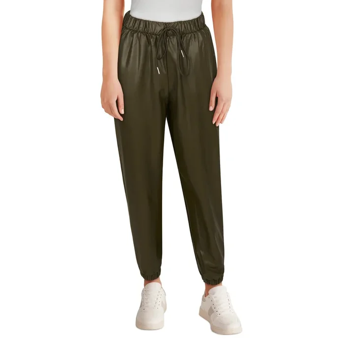 Pantalon de jogging en similicuir pour femmes