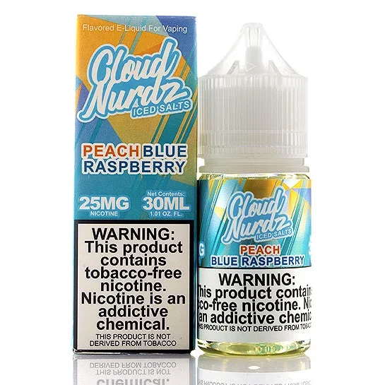 Peach Blue Raspberry Iced Salt – Cloud Nurdz E-Juice