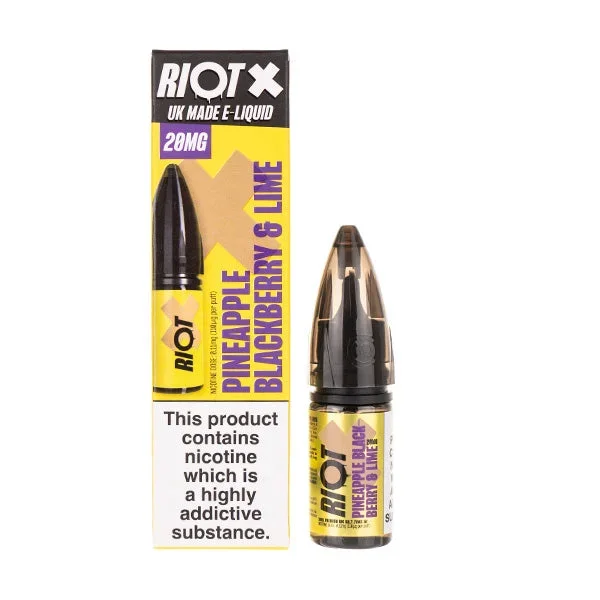 Pineapple Blackcurrant & Lime Nic Salt E-Liquid by Riot Squad X