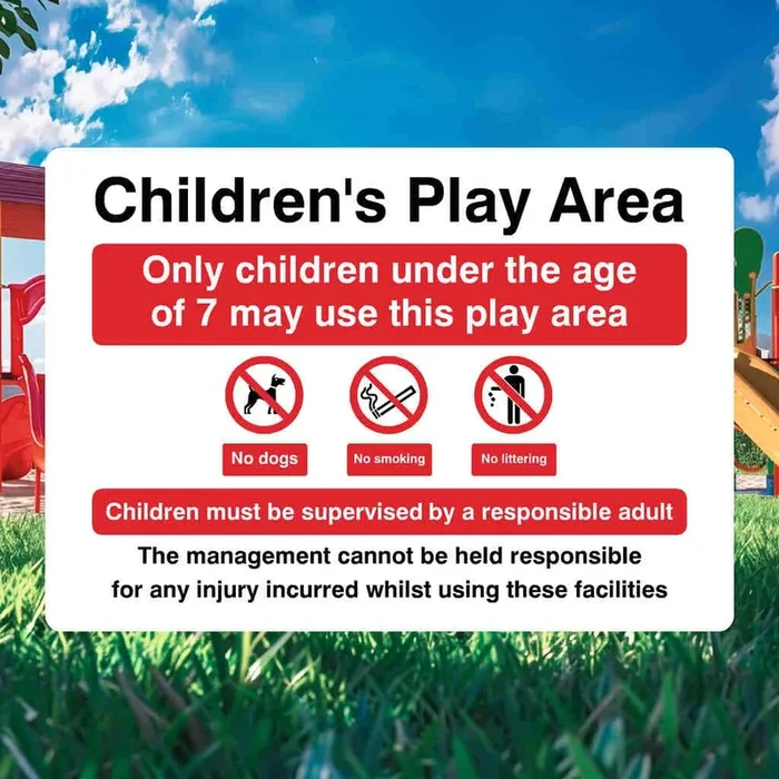 Play Area Under 7 Sign (metal post)