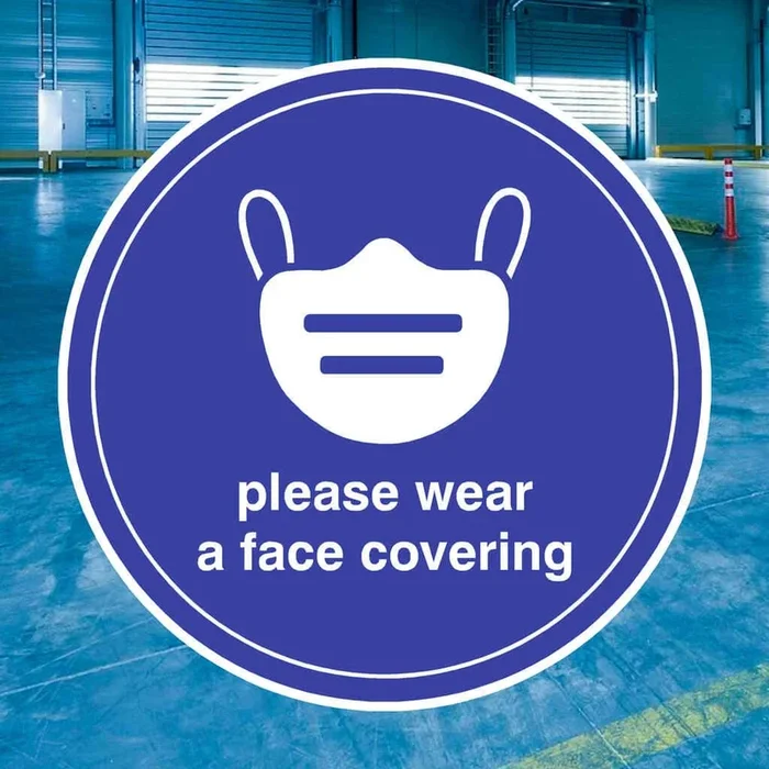 Please Wear A Face Covering Floor Sticker