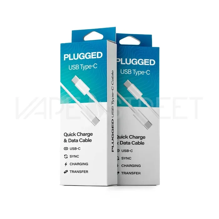 Plugged USB Type-C Charging Cable