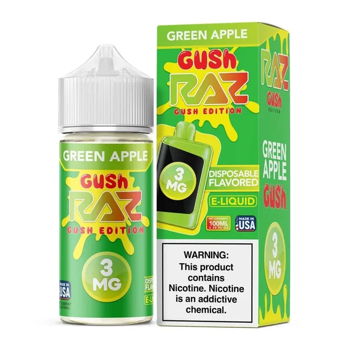 Pod Juice X RAZ – Green Apple Gush – 100ML E-Liquid