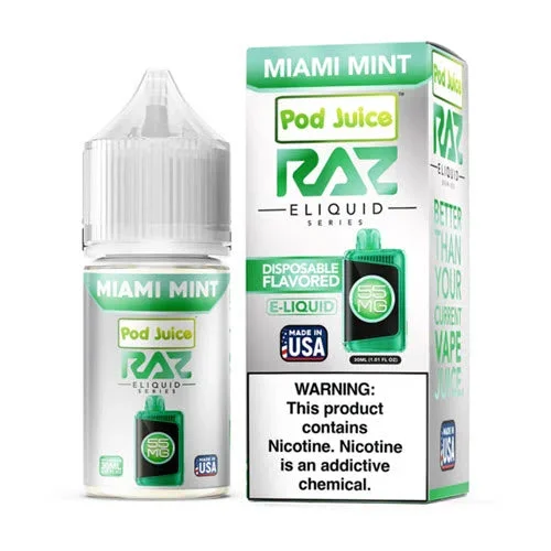 Pod Juice x Raz Miami Mint Salt 30mL