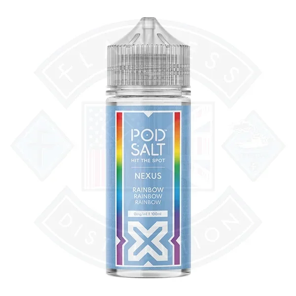 Pod Salt Nexus Rainbow Rainbow Rainbow 0mg 100ml Shortfill