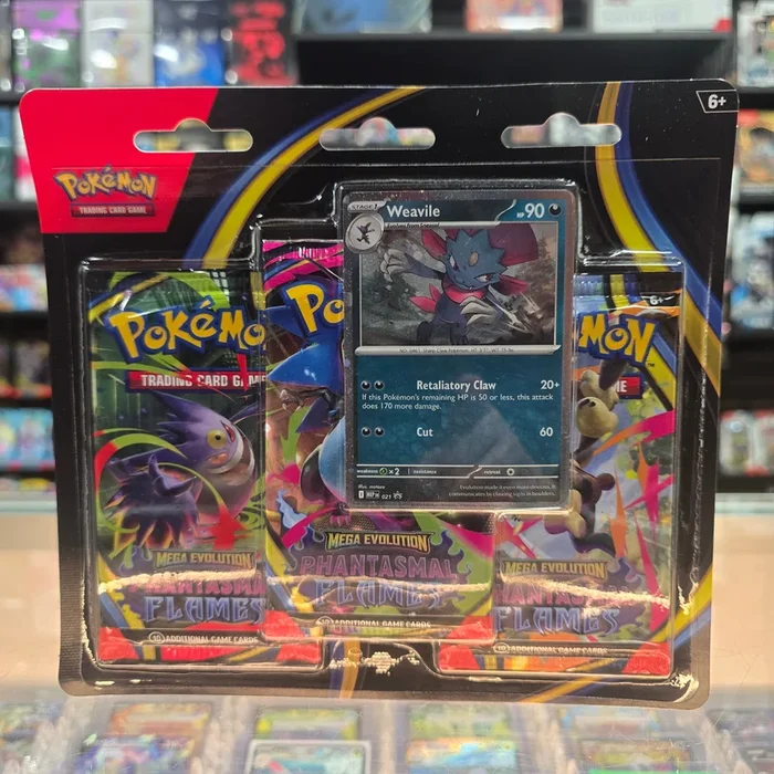 Pokémon TCG: Mega Evolution: Phantasmal Flames – 3 Pack Blister (Weavile) (Limit 1)