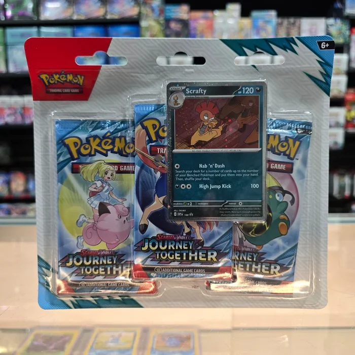 Pokémon TCG: Scarlet & Violet: Journey Together – 3 Pack Blister (Scrafty) (Limit 1)
