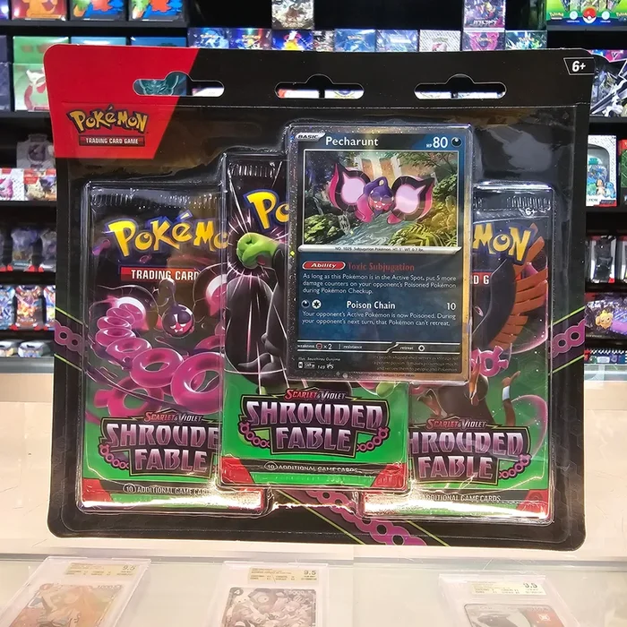 Pokémon TCG: Scarlet & Violet: Shrouded Fable – 3-Pack Blisters (Pecharunt)