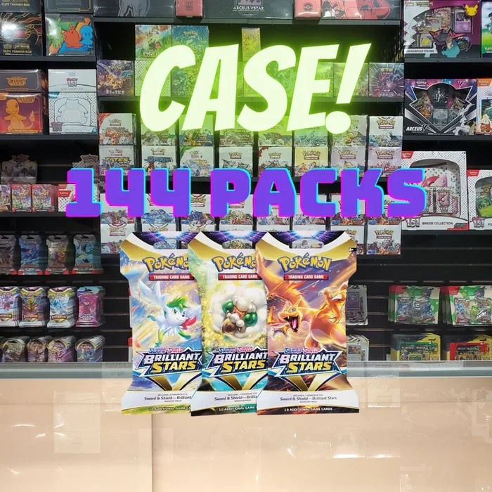 Pokémon TCG: Sword & Shield: Brilliant Stars – Case (144) Sleeved Booster Packs