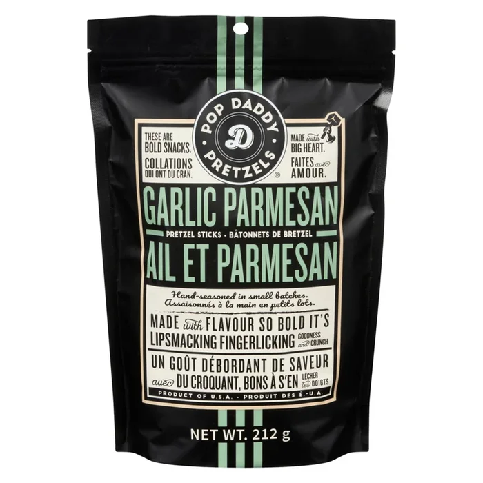 Pop Daddy Pretzels Garlic Parmesan Pretzel Sticks, 212 g