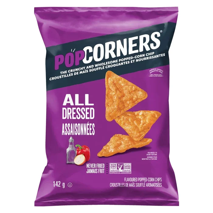 PopCorners Flavoured Popped-Corn Chips All Dressed, 142-g