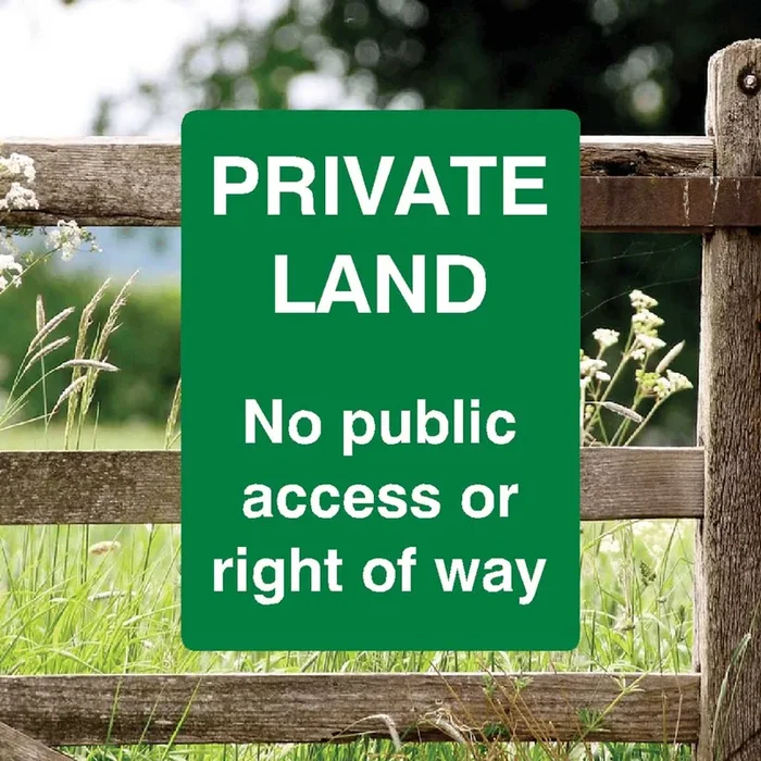 Private Land No Public Access Or Right Of Way Full Colour Sign Portrait