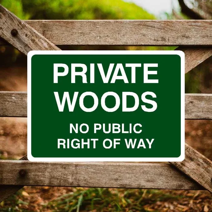Private Woods No Access Sign