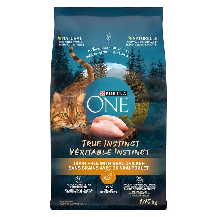 Purina ONE True Instinct Natural Grain-Free Dry Cat Food with Real Chicken, Vitamins and Minerals, 1.45-kg