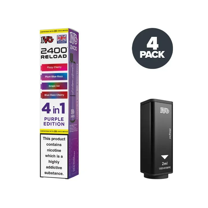 Purple Edition IVG 2400 Reload 4 in 1 Prefilled Pods
